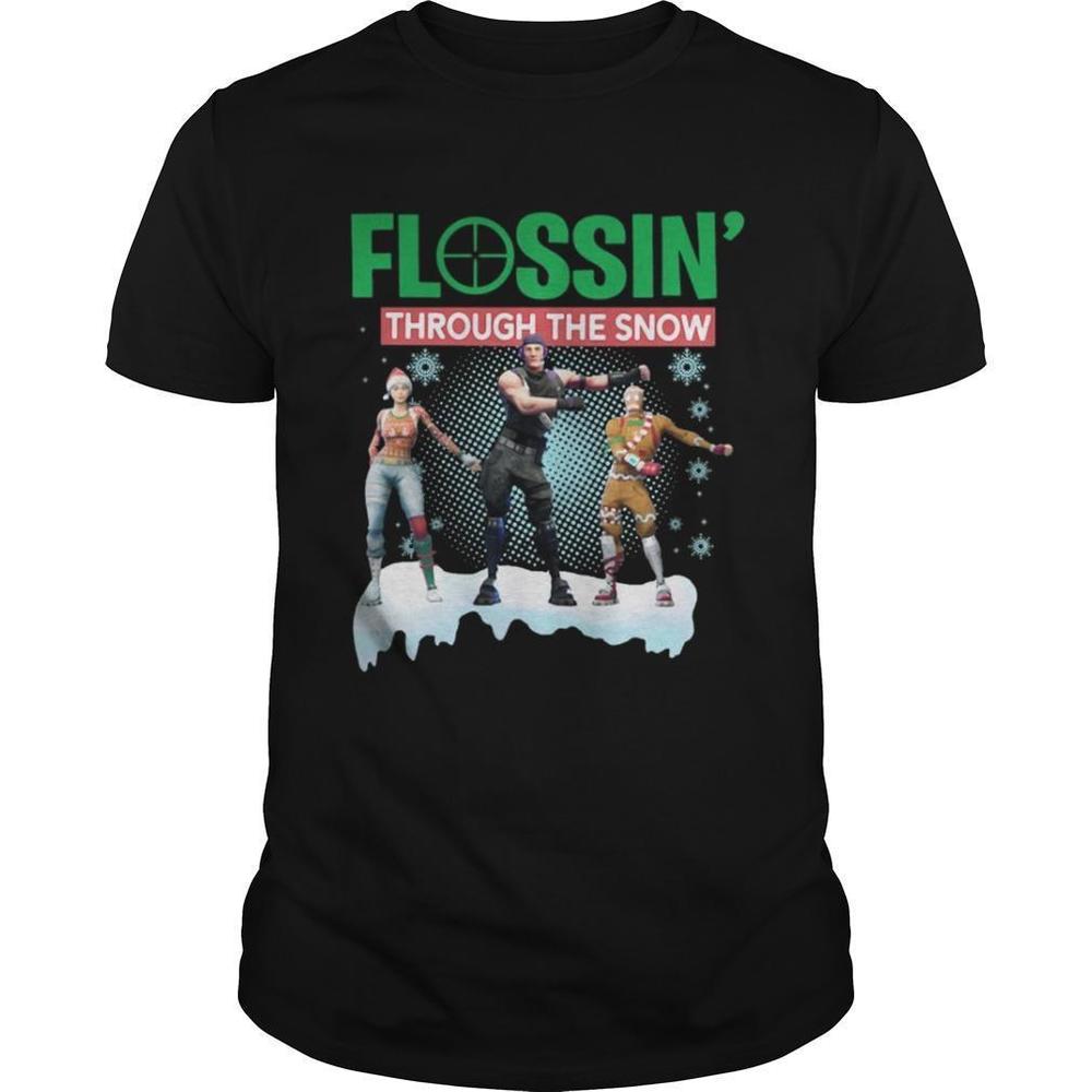 Flossing Through The Snow Fortnite Christmas T-Shirt